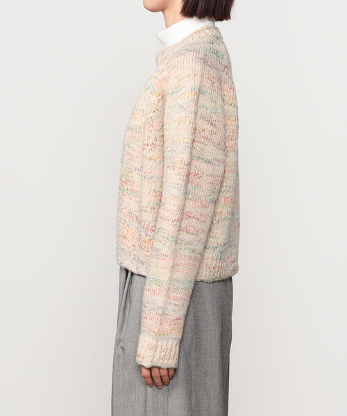 LE GLAZIK | ミックスカラー クルーネックカーディガン WOMEN