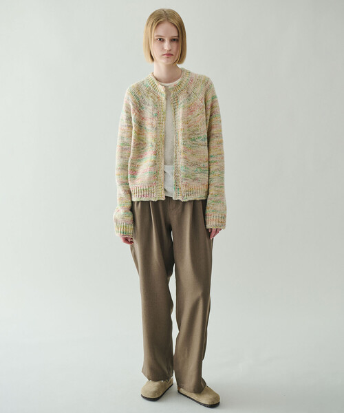 LE GLAZIK | ミックスカラー クルーネックカーディガン WOMEN