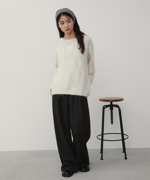 Aunt Marie's(アントマリーズ)の「モヘアライクボリュームニット(ニット/セーター・レディース・アイボリー/レッド/ブラウン/グレー・FREE)」の12枚目の写真
