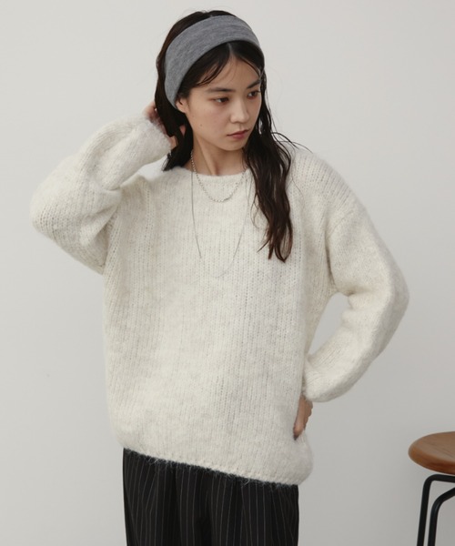 Aunt Marie's(アントマリーズ)の「モヘアライクボリュームニット(ニット/セーター・レディース・アイボリー/レッド/ブラウン/グレー・FREE)」の7枚目の写真