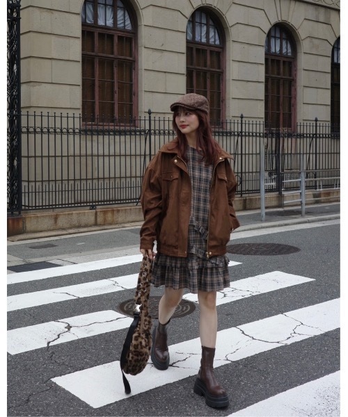 JUMELLE（ジュメロ）の「スウェードジャケット（ブルゾン・レディース・ブラウン/ベージュ・FREE）」の6枚目の写真