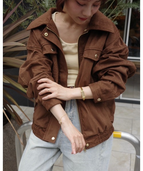 JUMELLE（ジュメロ）の「スウェードジャケット（ブルゾン・レディース・ブラウン/ベージュ・FREE）」の13枚目の写真