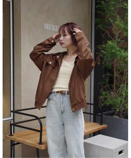 JUMELLE（ジュメロ）の「スウェードジャケット（ブルゾン・レディース・ブラウン/ベージュ・FREE）」の12枚目の写真