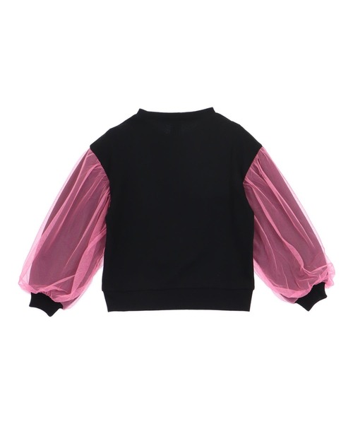 ANAP kids（アナップキッズ）の「袖チュール ハートプリント スウェット（スウェット・キッズ・ブラック/ラベンダー/ホワイト・110/120/130）」の10枚目の写真