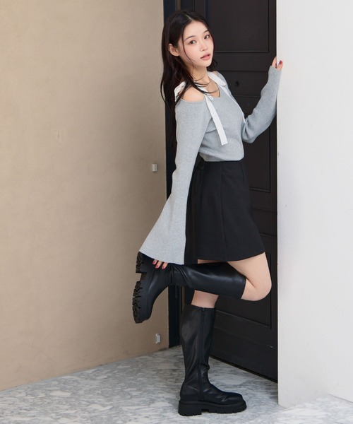 archives（アルシーヴ）の「【ＳＥＴＵＰ対応】ラップミニスカート（スカート・レディース・ブラック/モカ/チャコールグレー/ブラウン・MEDIUM）」の16枚目の写真