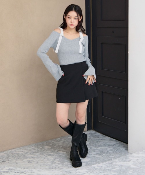 archives（アルシーヴ）の「【ＳＥＴＵＰ対応】ラップミニスカート（スカート・レディース・ブラック/モカ/チャコールグレー/ブラウン・MEDIUM）」の17枚目の写真