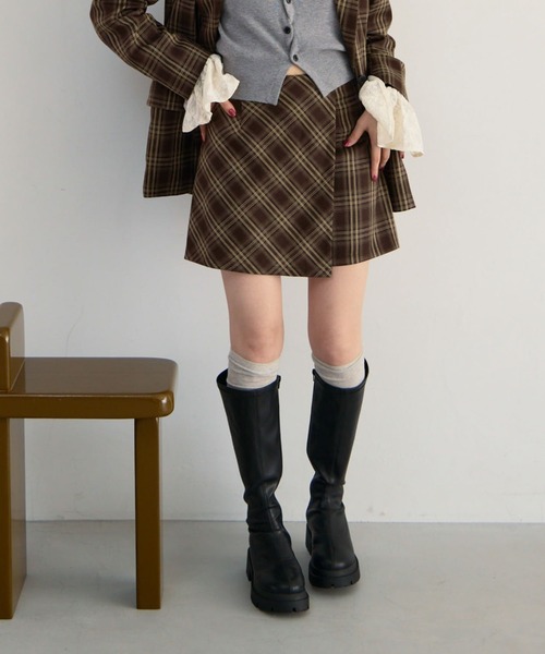 archives（アルシーヴ）の「【ＳＥＴＵＰ対応】ラップミニスカート（スカート・レディース・ブラック/モカ/チャコールグレー/ブラウン・MEDIUM）」の8枚目の写真