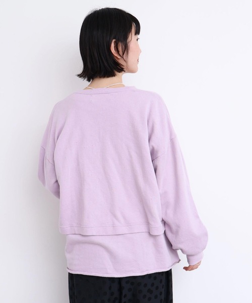 l'atelier du savon（アトリエドサボン）の「カラフルネップ裏毛　ミニカーディガン（カーディガン/ボレロ・レディース・ブラック/パープル/オフホワイト・FREE）」の11枚目の写真