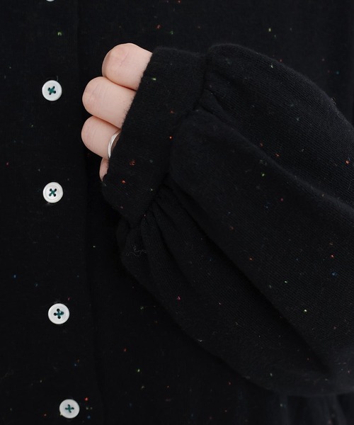 l'atelier du savon（アトリエドサボン）の「カラフルネップ裏毛　ミニカーディガン（カーディガン/ボレロ・レディース・ブラック/パープル/オフホワイト・FREE）」の20枚目の写真