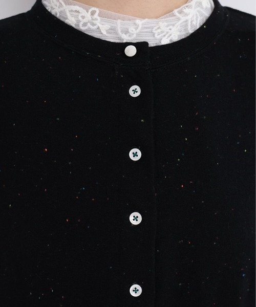 l'atelier du savon（アトリエドサボン）の「カラフルネップ裏毛　ミニカーディガン（カーディガン/ボレロ・レディース・ブラック/パープル/オフホワイト・FREE）」の18枚目の写真