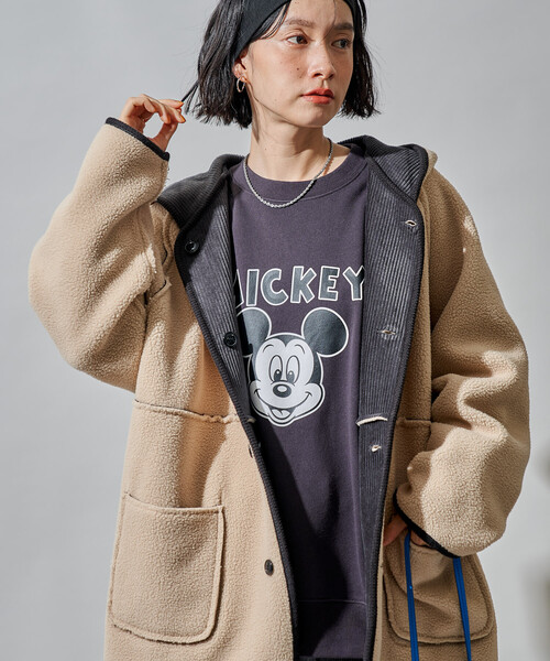 リバーシブル フード コーデュロイボアジャケット（ブルゾン