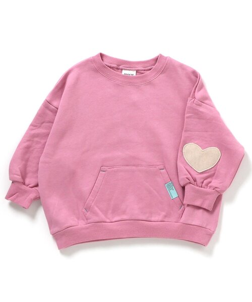 BREEZE(ブリーズ)の「【リンク/ジュニア対応】イロイロパッチトレーナー(スウェット・キッズ・オフホワイト/チャコール/ネイビー/オレンジ/ピンク/レインボー/ライム・80/90/100/110/120/130/140)」の5枚目の写真