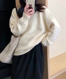 VIBGYOR（ヴィブジョー）の「【lulufa】カラー ベーシック クルーネックニット / クルーネックニット 韓国ファッション カジュアル 秋(CZ)（ニット/セーター）」
