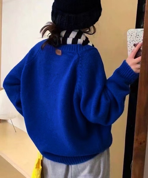 VIBGYOR（ヴィブジョー）の「ベーシック クルーネックニット / 春ニット 韓国ファッション カジュアル (CZ)（ニット/セーター・レディース・ブルー/ホワイト/グリーン/オレンジ/レッド/ブラック/アイボリー・FREE）」の19枚目の写真
