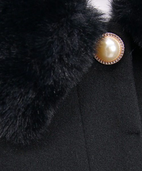 clear（クリア）の「ベルト付きミドルファーコート[大人 フェミニン 上品]≪AW新作≫（その他アウター・レディース・アイボリー/ブラック/グレイッシュベージュ・F）」の13枚目の写真