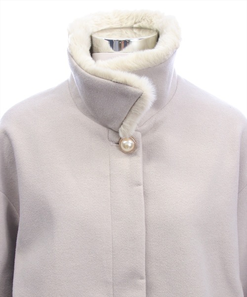 clear（クリア）の「ベルト付きミドルファーコート[大人 フェミニン 上品]≪AW新作≫（その他アウター・レディース・アイボリー/ブラック/グレイッシュベージュ・F）」の22枚目の写真