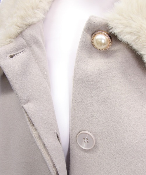 clear（クリア）の「ベルト付きミドルファーコート[大人 フェミニン 上品]≪AW新作≫（その他アウター・レディース・アイボリー/ブラック/グレイッシュベージュ・F）」の20枚目の写真