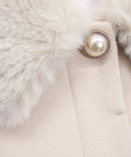 clear（クリア）の「ベルト付きミドルファーコート[大人 フェミニン 上品]≪AW新作≫（その他アウター・レディース・アイボリー/ブラック/グレイッシュベージュ・F）」の14枚目の写真