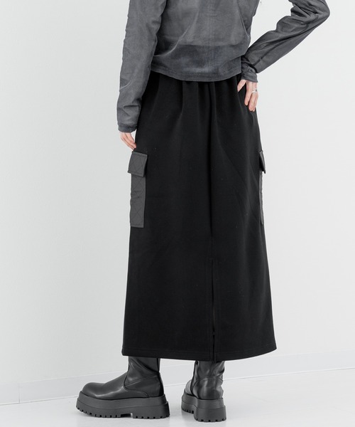 ANNA LUNA(アンナルナ)の「【ANNA LUNA】 異素材ミックス で魅せる 上品カジュアル スカート(スカート・レディース・ブラック/グレー・MEDIUM)」の18枚目の写真