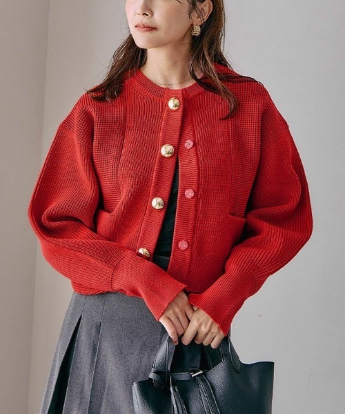 BIGボタンニットカーディガン（カーディガン/ボレロ）｜aquagarage