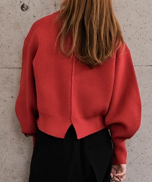 aquagarage（アクアガレージ）の「BIGボタンニットカーディガン（カーディガン/ボレロ・レディース・アイボリー/レッド/チャコール・FREE）」の6枚目の写真