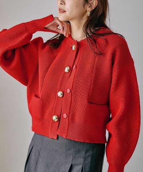 BIGボタンニットカーディガン（カーディガン/ボレロ）｜aquagarage