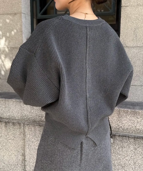 aquagarage（アクアガレージ）の「BIGボタンニットカーディガン（カーディガン/ボレロ・レディース・アイボリー/レッド/チャコール・FREE）」の20枚目の写真