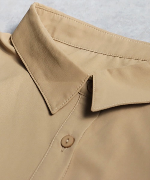 antiqua（アンティカ）の「ドレープデザインシャツワンピース（シャツワンピース・レディース・ブラック/ベージュ・ONESIZE）」の18枚目の写真