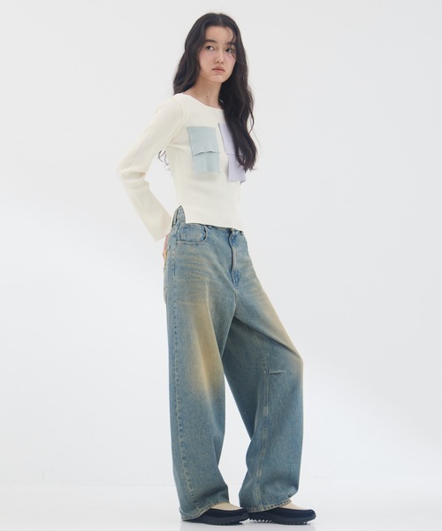 kotohayokozawa（コトハヨコザワ）の「【kotohayokozawa/コトハヨコザワ】《STUDIOUS別注》 クルーネックニット（Tシャツ/カットソー・レディース・ホワイト/ブラック/グレー・FREE）」の5枚目の写真