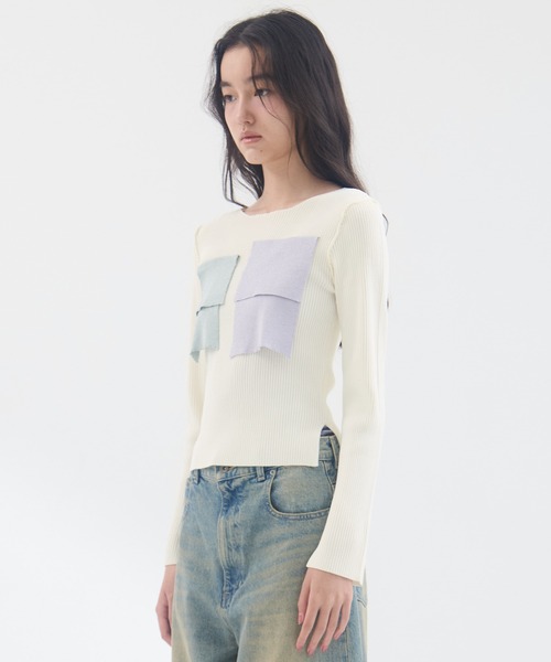 kotohayokozawa（コトハヨコザワ）の「【kotohayokozawa/コトハヨコザワ】《STUDIOUS別注》 クルーネックニット（Tシャツ/カットソー・レディース・ホワイト/ブラック/グレー・FREE）」の10枚目の写真