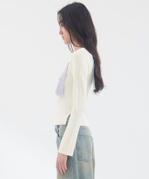 kotohayokozawa（コトハヨコザワ）の「【kotohayokozawa/コトハヨコザワ】《STUDIOUS別注》 クルーネックニット（Tシャツ/カットソー・レディース・ホワイト/ブラック/グレー・FREE）」の11枚目の写真