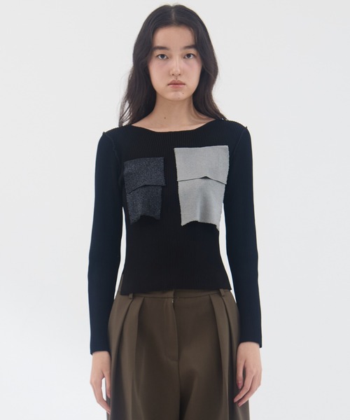 kotohayokozawa（コトハヨコザワ）の「【kotohayokozawa/コトハヨコザワ】《STUDIOUS別注》 クルーネックニット（Tシャツ/カットソー・レディース・ホワイト/ブラック/グレー・FREE）」の18枚目の写真