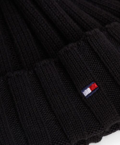 TOMMY HILFIGER（トミーヒルフィガー）の「スモールフラッグニットキャップ（ニットキャップ/ビーニー・キッズ・ブラック・L-XL/S-M）」の3枚目の写真