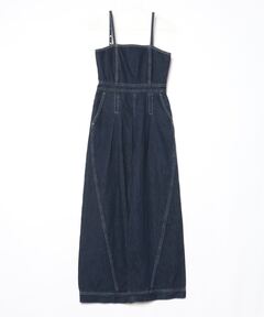 PERNA ペルナ デニム オールインワン リボン フリンジ ワイド