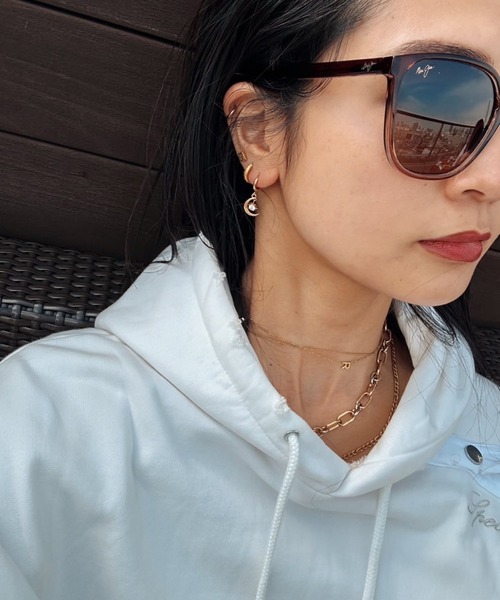 IRIEBEACH（アイリービーチ）の「sun and moon hoop pierce/【ハワイアンジュエリー】【サージカルステンレス】【金属アレルギー対応】【IRIEBEACH / アイリービーチ】つけっぱなしOK（ピアス（片耳用）・レディース・シルバー/ピンク/ゴールド・FREE）」の8枚目の写真