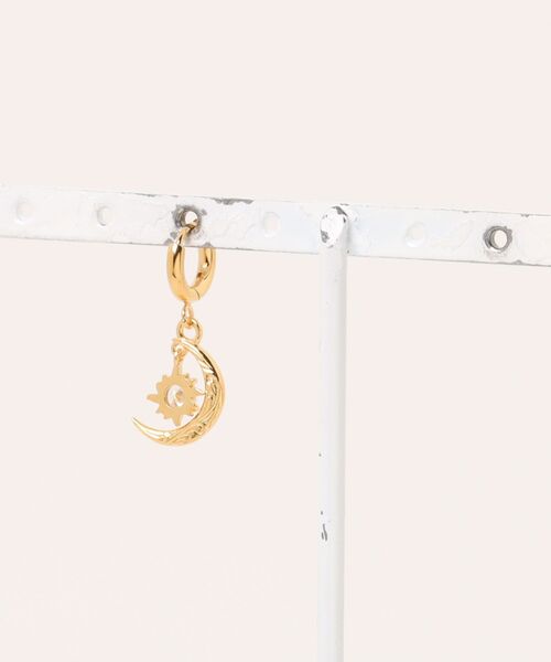 IRIEBEACH アイリービーチ ピアス　ゴールド 片耳用 セール】sun and moon hoop pierce/【ハワイアンジュエリー