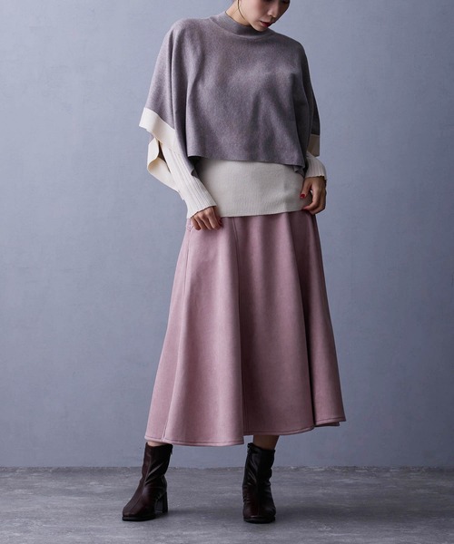 NICOLE white（ニコルホワイト）の「フェイクスエードフレアスカート（スカート・レディース・チャコール/ベージュ/その他1/ピンク・FREE）」の5枚目の写真