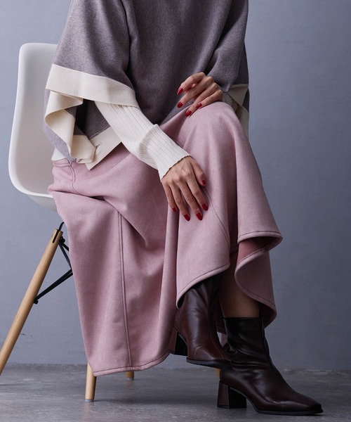 NICOLE white（ニコルホワイト）の「フェイクスエードフレアスカート（スカート・レディース・チャコール/ベージュ/その他1/ピンク・FREE）」の7枚目の写真