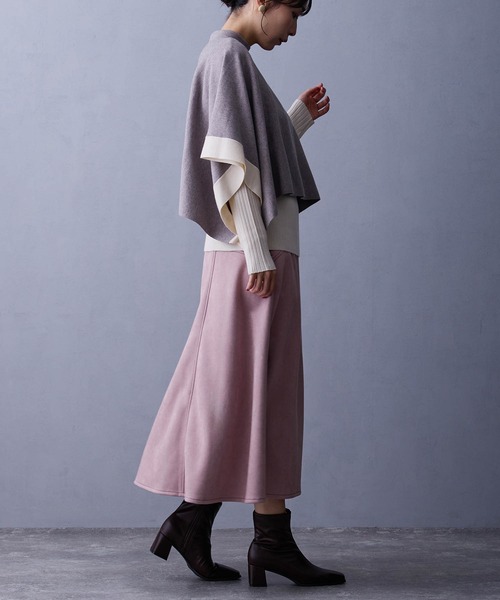 NICOLE white（ニコルホワイト）の「フェイクスエードフレアスカート（スカート・レディース・チャコール/ベージュ/その他1/ピンク・FREE）」の11枚目の写真