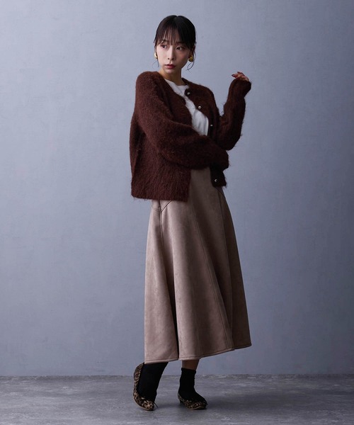 NICOLE white（ニコルホワイト）の「フェイクスエードフレアスカート（スカート・レディース・チャコール/ベージュ/その他1/ピンク・FREE）」の18枚目の写真