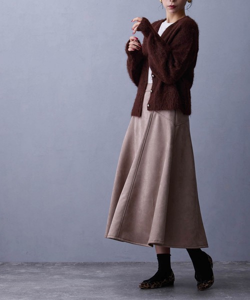 NICOLE white（ニコルホワイト）の「フェイクスエードフレアスカート（スカート・レディース・チャコール/ベージュ/その他1/ピンク・FREE）」の20枚目の写真