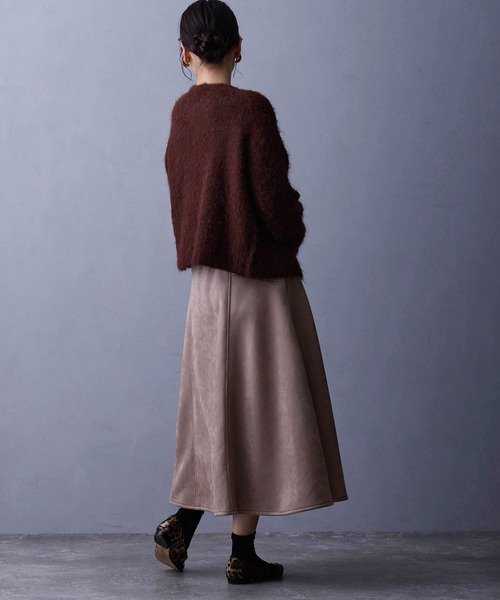 NICOLE white（ニコルホワイト）の「フェイクスエードフレアスカート（スカート・レディース・チャコール/ベージュ/その他1/ピンク・FREE）」の21枚目の写真