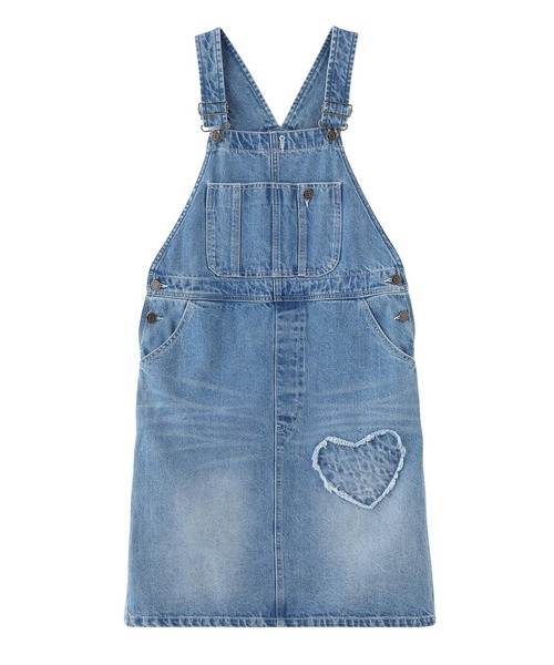 MILKFED.（ミルクフェド）の「PATCH SALOPETTE SKIRT（サロペット/オーバーオール・レディース・ライトブルー/ブラック/マルチ・M/S）」の9枚目の写真