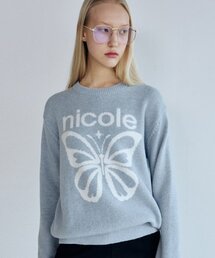 CASHMERE BUTTERFLY BOLD STAR PULLOVER_SKY BLUE