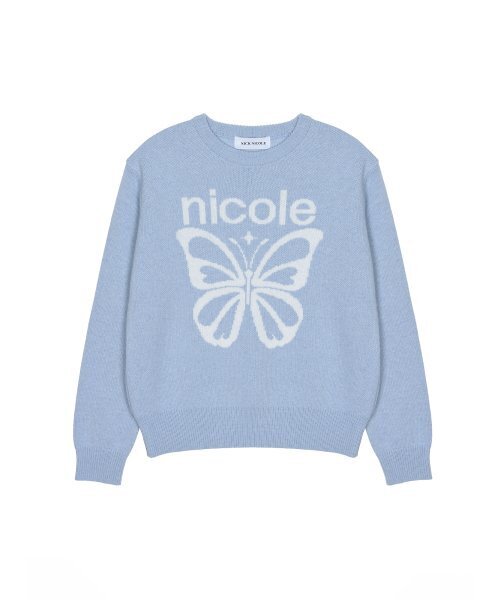 NICK&NICOLE(ニックアンドニコール)の「CASHMERE BUTTERFLY BOLD STAR PULLOVER_SKY BLUE(ニット/セーター・レディース・その他・FREE)」の5枚目の写真