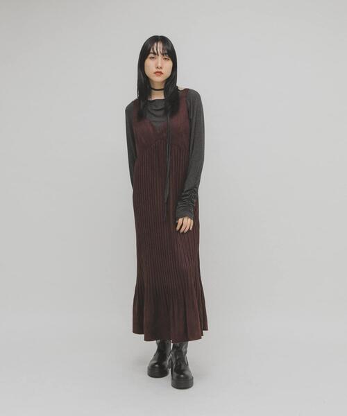 KBF（ケイビーエフ）の「ピーチスキンプリーツワンピース（ワンピース・レディース・ボルドー/ブラウン/ブラック・36/38）」の8枚目の写真