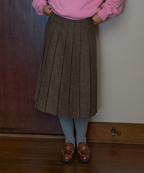 TTUDEMENT(トュードメント)の「CHECK PLEATED MIDI SKIRT BROWN(スカート・レディース・その他・SMALL/MEDIUM/LARGE)」の3枚目の写真