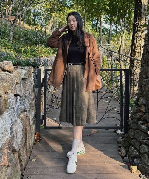 TTUDEMENT(トュードメント)の「CHECK PLEATED MIDI SKIRT BROWN(スカート・レディース・その他・SMALL/MEDIUM/LARGE)」の9枚目の写真