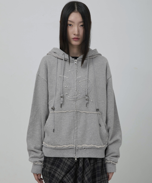 FLAREUP(フレアアップ)の「Layered Zip Hoodie (FL-150_Gray)(パーカー・レディース・グレー・2/1)」の20枚目の写真