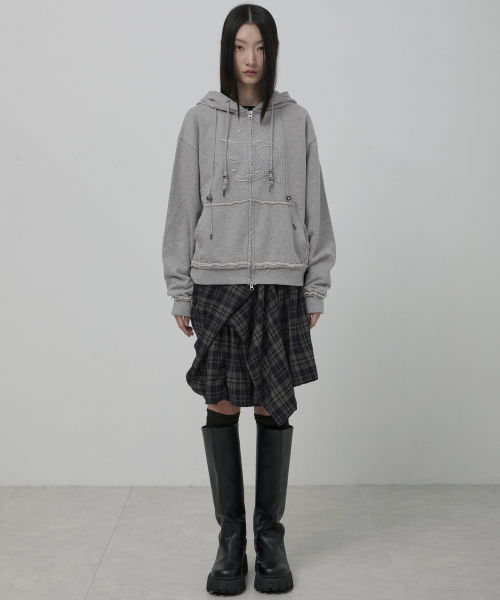 FLAREUP(フレアアップ)の「Layered Zip Hoodie (FL-150_Gray)(パーカー・レディース・グレー・2/1)」の21枚目の写真